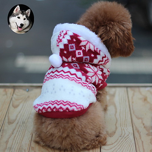 

Cat Dog Coat Hoodie Puppy Clothes Snowflake Fashion Keep Warm Outdoor Winter Dog Clothes Puppy Clothes Dog Outfits Breathable Red Blue Brown Costume for Girl and Boy Dog Cotton XS S M L XL