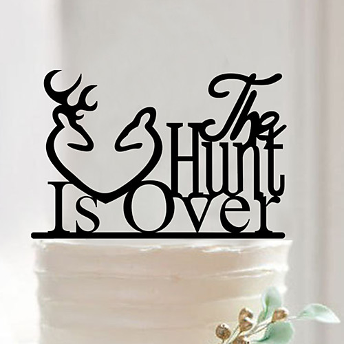 

Couples deer acrylic wedding cake inserted fine decoration birthday cake inserted card