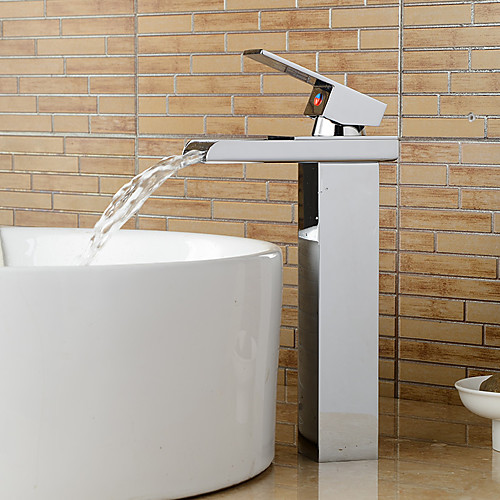 

Bathroom Sink Faucet - Waterfall Chrome Centerset Single Handle One HoleBath Taps