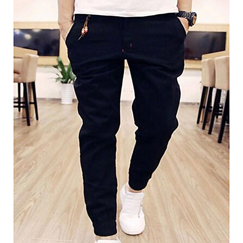 

Men's Basic Cotton Daily Weekend Sweatpants Pants Solid Colored Full Length Black Army Green Navy Blue
