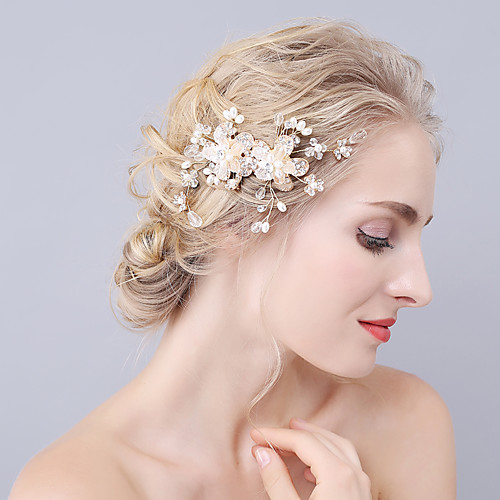 

Imitation Pearl Rhinestone Alloy Hair Combs Headpiece