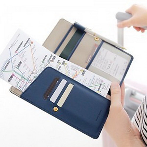 

Travel Wallet / Passport Holder & ID Holder PU Leather Waterproof / Portable / Dust Proof Solid Colored