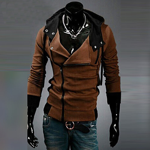

Men's Plus Size Hoodie Jacket Solid Colored Daily Sports Weekend Active Casual Hoodies Sweatshirts Long Sleeve Slim Camel White Black / Spring / Fall / Winter