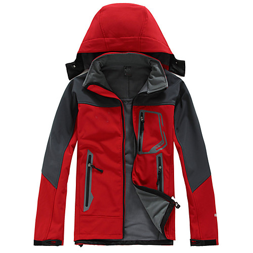 

Men's Hiking Fleece Jacket Winter Outdoor Solid Color Thermal Warm Waterproof Windproof UV Resistant Jacket Softshell Jacket Top Fleece Softshell Full Length Visible Zipper Skiing Camping / Hiking