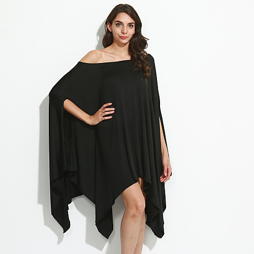 

Women's Loose Short Mini Dress Black Purple Yellow Red Army Green Green Royal Blue Lavender Sleeveless Black Solid Colored Summer Round Neck Batwing Sleeve Oversized Off Shoulder S M L XL XXL 3XL