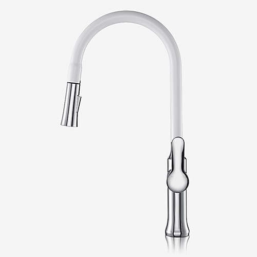 

Kitchen faucet - Single Handle One Hole Chrome Pull-out / ­Pull-down / Tall / ­High Arc Centerset Contemporary / Modern Kitchen Taps / Brass