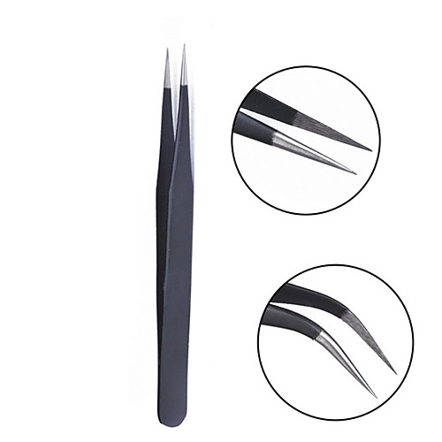 

2pcs stainless steel anti static tweezers nail art tool