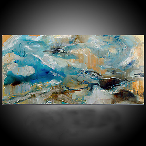 

Oil Painting Hand Painted Abstract Mediterranean Modern Stretched Canvas With Stretched Frame