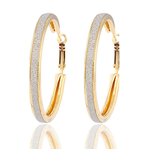 

Women's Hoop Earrings Silver Plated Gold Plated Earrings Jewelry Gold / Silver For Wedding Party