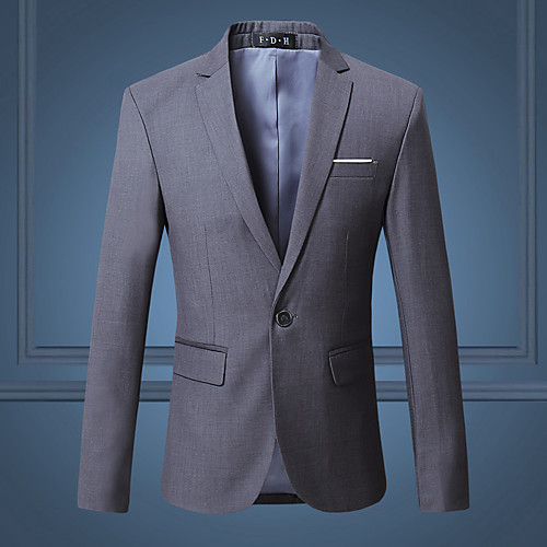 

Wine / White / Black Solid Colored Slim Cotton Men's Suit - Notch lapel collar / Fall / Spring / Long Sleeve / Plus Size / Streetwear