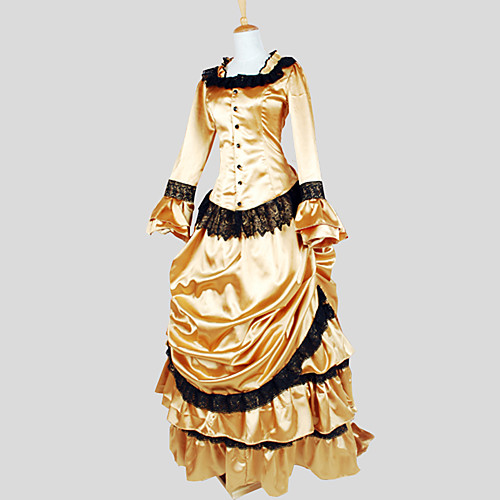 

Duchess Maria Antonietta Victorian 1910s Edwardian Vacation Dress Dress Prom Dress Women's Lace Costume Vintage Cosplay Party Prom Long Sleeve Asymmetrical Ankle Length Ball Gown Plus Size Customized