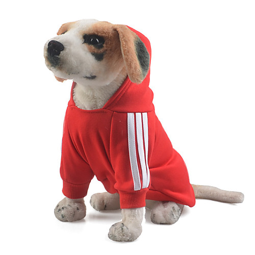 

Dog Hoodie Jumpsuit Fleece Hoodie Winter Dog Clothes Black Yellow Red Costume Cotton Solid Colored Keep Warm Sports One-Size S M L XL XXL