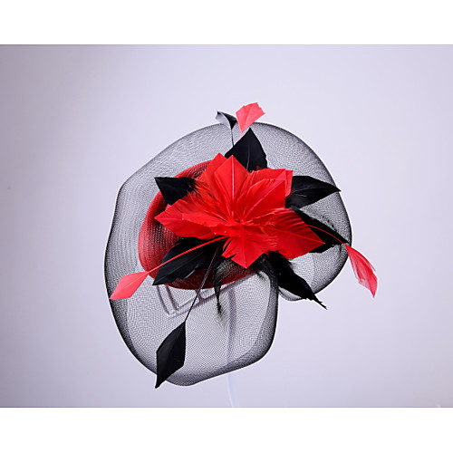 

Feather / Net Fascinators with 1 Wedding / Special Occasion / Outdoor Headpiece