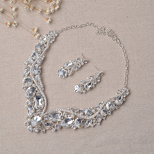 

Women's Jewelry Set Bridal Jewelry Sets Party Earrings Jewelry Silver For Wedding Party / Necklace
