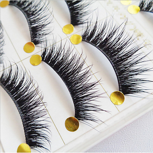 

5 pairs of high quality manual false eyelash natural cross long eyelashes thick cotton stalk eyelashes Lifted lashes Volumized Curly Daily Makeup Full Strip Lashes Crisscross Natural Long Makeup Tools