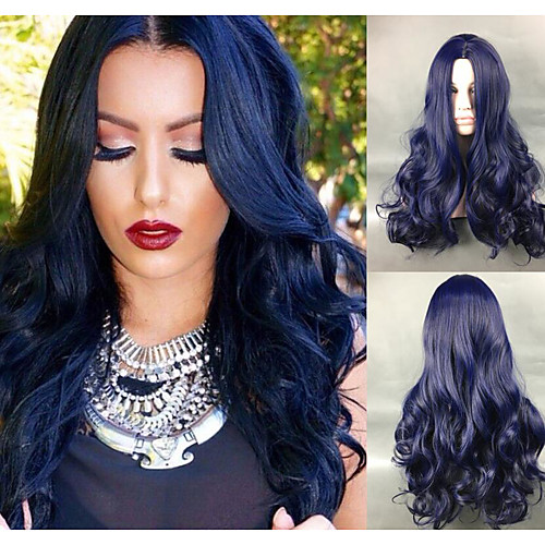 

Synthetic Wig Body Wave Body Wave Wig Blue Synthetic Hair Women's Blue