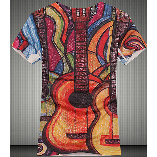 

Men's T shirt Graphic Print Short Sleeve Daily Tops Cotton Boho Rainbow