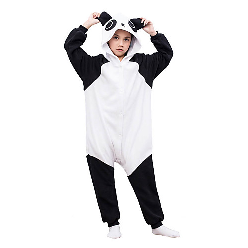 

Kid's Kigurumi Pajamas Panda Onesie Pajamas Polar Fleece Black / White Cosplay For Animal Sleepwear Cartoon Festival / Holiday Costumes / Leotard / Onesie / Leotard / Onesie