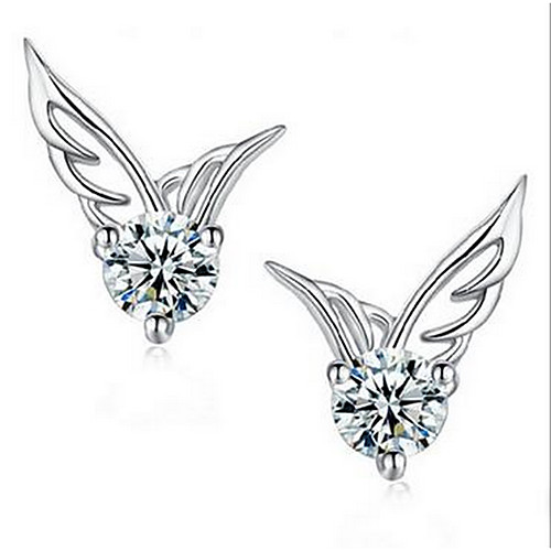 

Women's Stud Earrings Jewelry Fashion Sterling Silver Wings / Feather Jewelry For Daily Casual