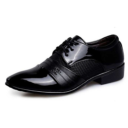 

Men's Oxfords Formal Shoes Novelty Shoes Bullock Shoes Wedding Casual Party & Evening PU Waterproof Wearable Wine Light Brown Black Fall Spring / Sequin / Lace-up / EU40