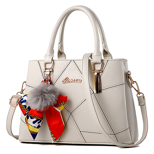 

Women's Lace PU Top Handle Bag Artwork Black / White / Sky Blue / Fall & Winter