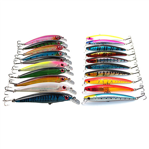 

20 pcs Hard Bait Minnow Lure kits Minnow Floating Sinking Bass Trout Pike Sea Fishing Bait Casting Spinning Hard Plastic Stainless Steel / Iron / Jigging Fishing / Freshwater Fishing / Carp Fishing