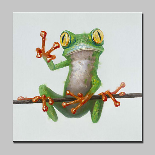 

Oil Painting Hand Painted Square Animals Pop Art Modern Stretched Canvas