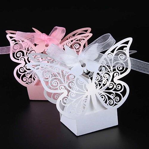 

Pearl Paper Favor Holder with Ribbons Favor Boxes - 50