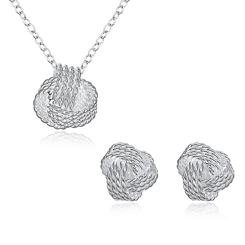 

Women's Cubic Zirconia Jewelry Set Ladies Elegant Cubic Zirconia Silver Plated Earrings Jewelry Silver For Party Daily