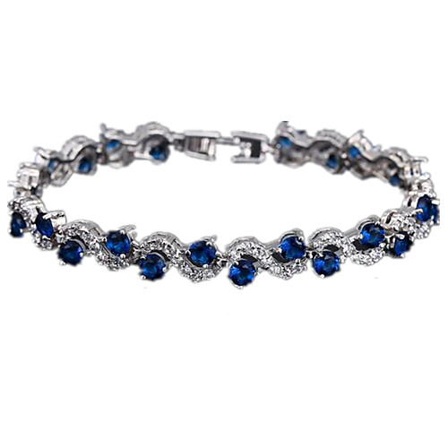 

Women's Cubic Zirconia Tennis Bracelet Fashion everyday Zircon Bracelet Jewelry White / Green / Blue For Daily Casual Sports / Platinum Plated / Imitation Diamond