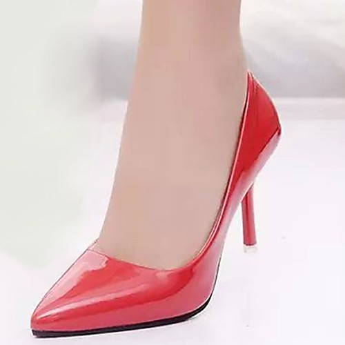 

Women's Heels Stiletto Heel Pointed Toe Comfort Walking Shoes PU Split Joint White Red / 2-3 / EU39