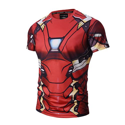 

Men's T shirt Print Short Sleeve Daily Tops Active Punk & Gothic Red