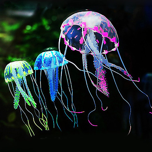 

Fish Tank Aquarium Decoration Fish Bowl Jellyfish Purple Artificial Silicone 1 set