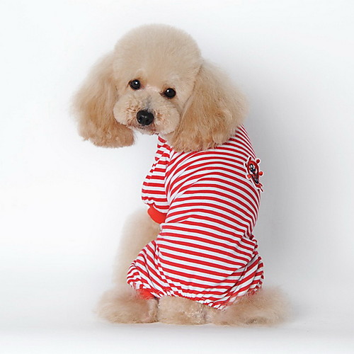 

Dog Pajamas Dog Clothes Stripes Black Red Blue Cotton Costume For Spring & Fall Winter Men's Women's Casual / Daily