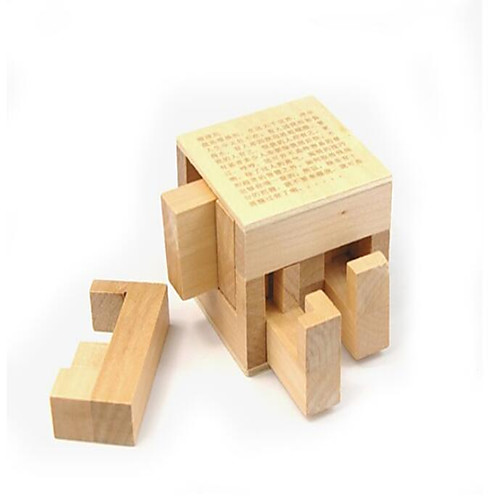 

Wooden Puzzles IQ Brain Teasers Kong Ming Lock Educational Toy Toys Square IQ Test Novelty Wood Girls' Boys' 1 Pieces