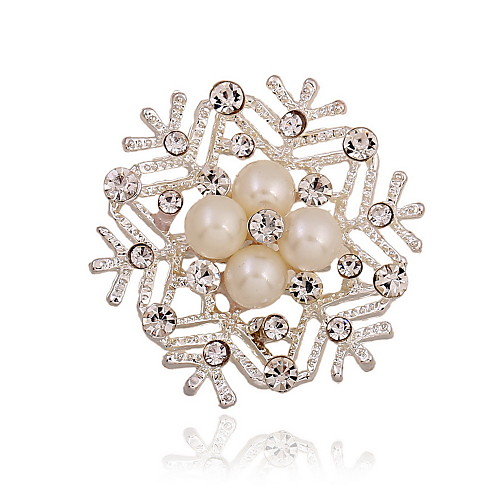 

Women's Brooches Zircon Cubic Zirconia Roses Flower Luxury Brooch Jewelry Gold For Daily