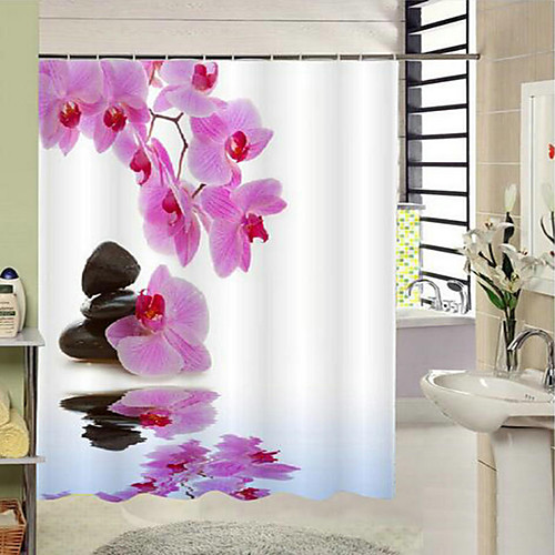 

Shower Curtains Neoclassical Polyester Floral / Botanical Machine Made