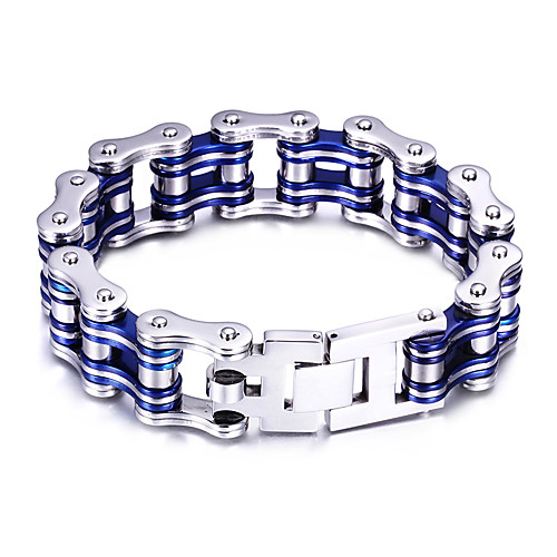 

Men's Chain Bracelet Bike Personalized Fashion Stainless Steel Bracelet Jewelry Black / Red / Blue For Party Anniversary Daily Casual