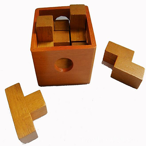 

Wooden Puzzles IQ Brain Teasers Kong Ming Lock Educational Toy Toys Square IQ Test Novelty Wood Girls' Boys' 1 Pieces