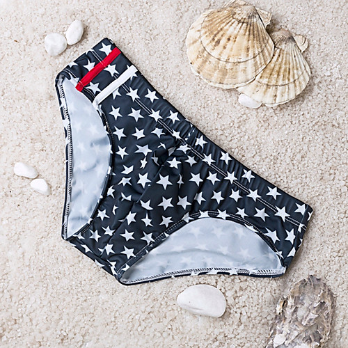 

Men's Bottoms Swimsuit Print Navy Blue Swimwear Bathing Suits / 1 Piece