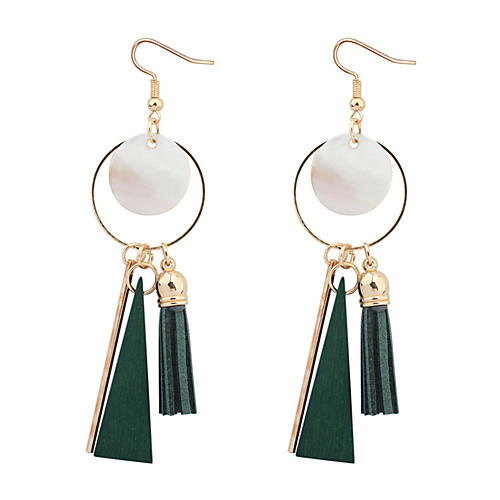 

Women's Drop Earrings Hoop Earrings Tassel Fringe Ladies European Fashion Wooden Wood Earrings Jewelry Black / Red / Green For Party Daily