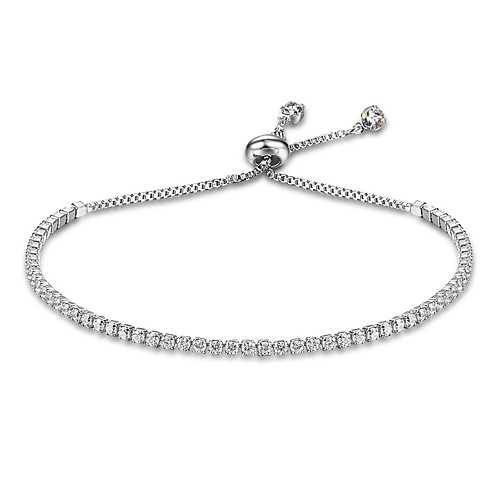 

Women's Chain Bracelet Tennis Bracelet Drop Ladies Natural Sterling Silver Bracelet Jewelry Gold / Silver For Gift Valentine
