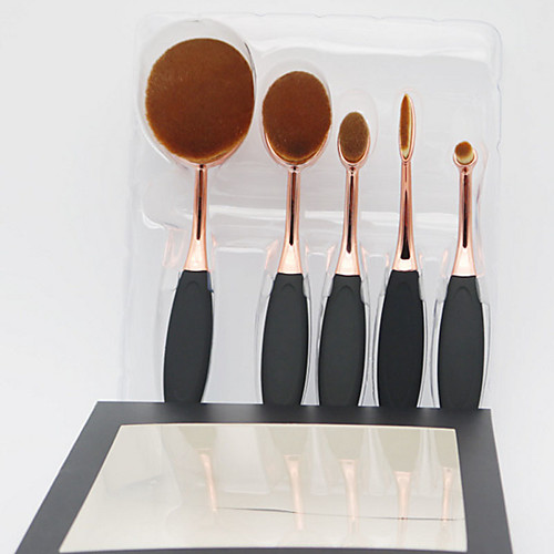 

Professional Makeup Brushes 5pcs Full Coverage High Quality Synthetic Hair Resin for Blush Brush Foundation Brush Makeup Brush Set