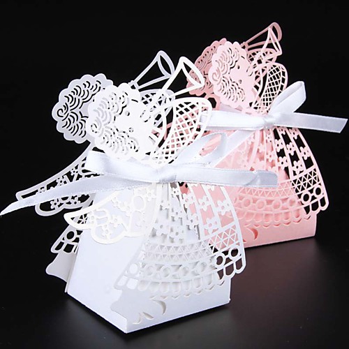

Pearl Paper Favor Holder with Ribbons Favor Boxes - 50