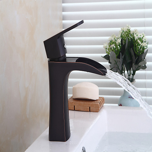 

Black Bathtub Faucet - Waterfall Oil-rubbed Bronze Centerset Single Handle One HoleBath Taps