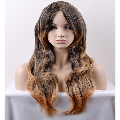 

Synthetic Wig Loose Wave Loose Wave Wig Long Very Long Black / Honey Blonde Synthetic Hair Women's Brown