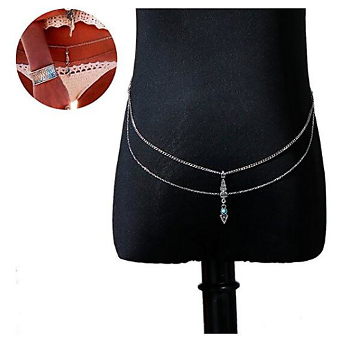 

Belly Body Chain Body Chain Ladies Personalized Unique Design Women's Body Jewelry For Christmas Gifts Daily Tassel Fringe Double Alloy Silver / Waist Chain