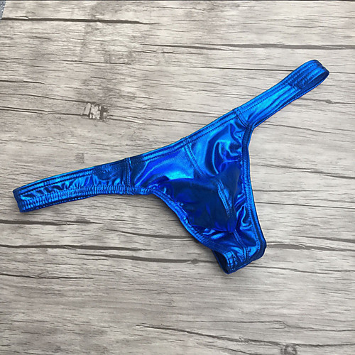 

Men's Sexy G-string Underwear - Normal, Solid Colored 1 Piece Low Rise Silver Blue S M L