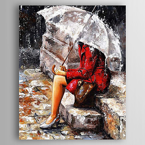 

Oil Painting Hand Painted Vertical People Modern Stretched Canvas