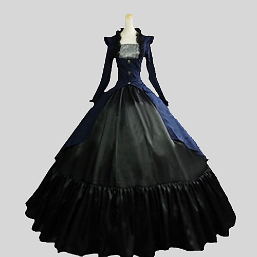 

Maria Antonietta Gothic Lolita Victorian Vacation Dress Dress Outfits Prom Dress Women's Cotton Party Prom Japanese Cosplay Costumes Plus Size Customized Black Ball Gown Solid Colored Poet Sleeve